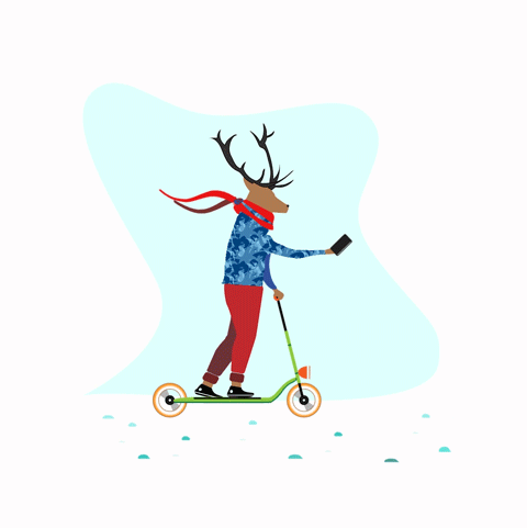 Moose in love on scooter 2d animation aftrer effects animation gif