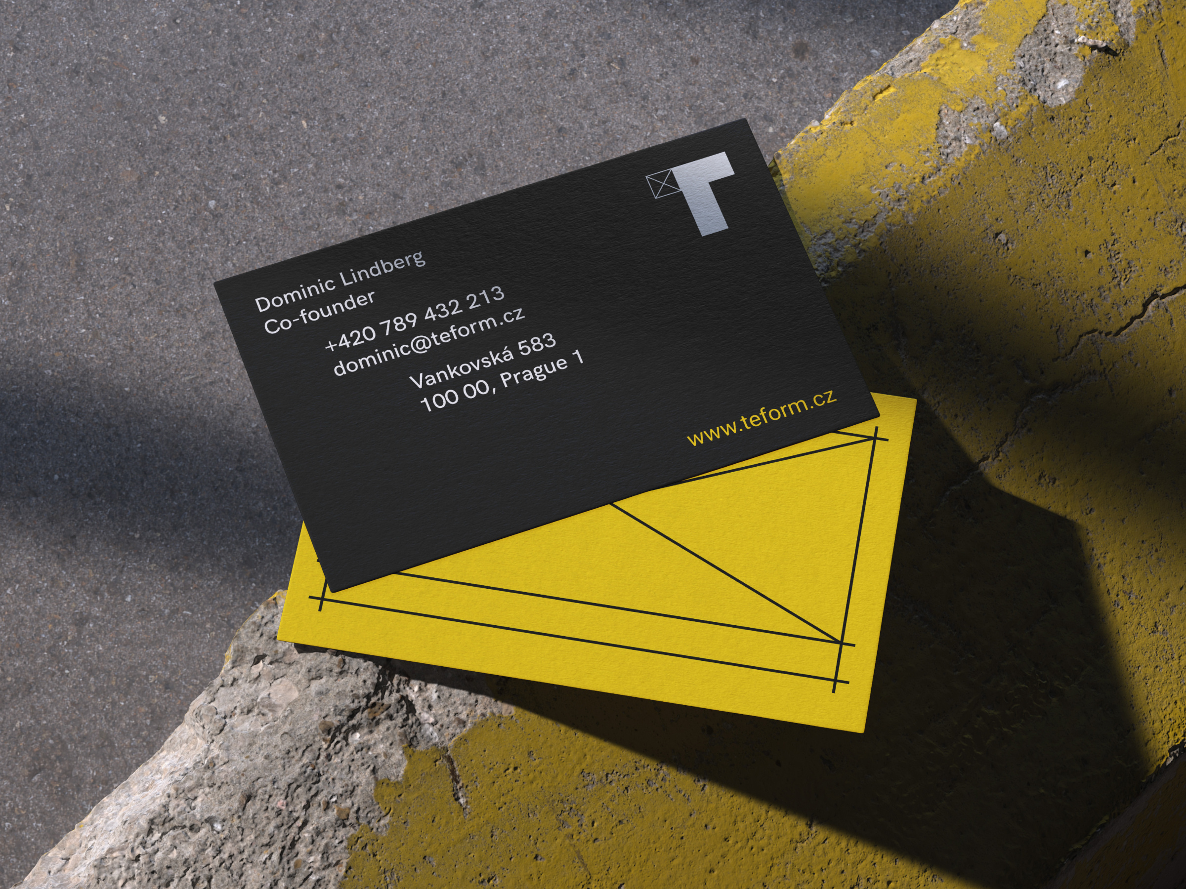Teform Business Cards branding business card business cards identity letter t logo mark minimal scaffolding staff stage stages symbol t tech technician tribunes