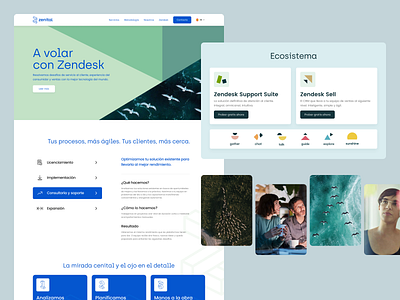 Zenital / Landing UI agency blue design design studio geometric green landing landing page minimal photography simple studio text bloc ui webflow website zendesk zenital