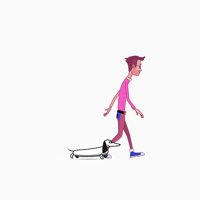 Walking with a dog aftrer effects animation gif motion graphics