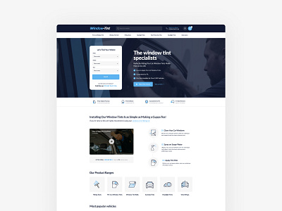 Window Tint - Website Designs automobile cars ui ux van vehicle web design website window tint
