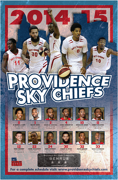 2014-2015 Providence Sky Chiefs Team Poster adobe app basketball branding design graphic design illustration illustrator indesign logo photoshop players poster team ui vector