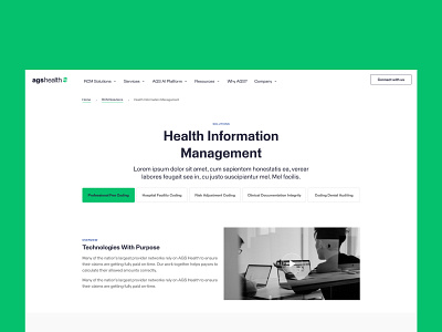 AGS Health – Website redesign clean green health interface landing page minimalist redesign site ui ux web webdesign website