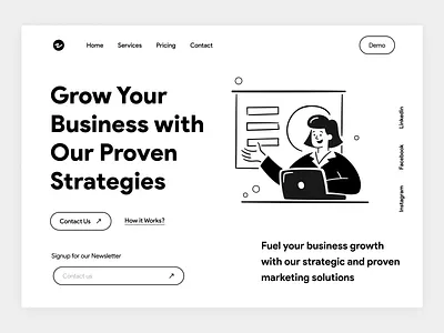 Marketing Agency Landing Page design flat graphic design illustration ui ux vector web