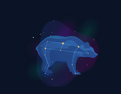 Animal constellations 2d animation animated illustration animation bear constellation dog illustration rabbit space svgator universe vector