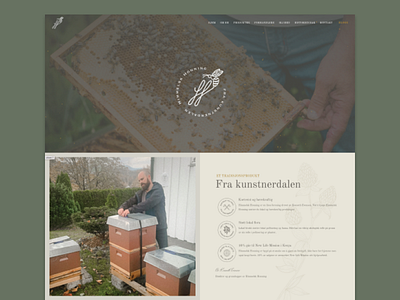 Honey Website artisan bee bee keeper branding earthy green greens honey muted website