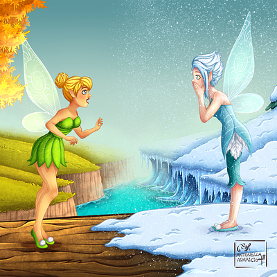 Tinkerbell y Periwinkle - Fan art argentina cartoon digital disney fairy fanart ilustracion peterpan