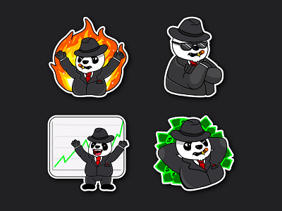 panda stickers design illustrations panda stickers telegram stickers