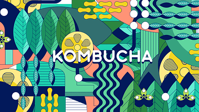 Kombucha Label Design branding design graphic design illustration label design logo packaging visual identity