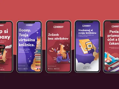 Booxy Illustrations & Social Media branding character design graphic design illustration lama logo slovakia social media tirana visual identity
