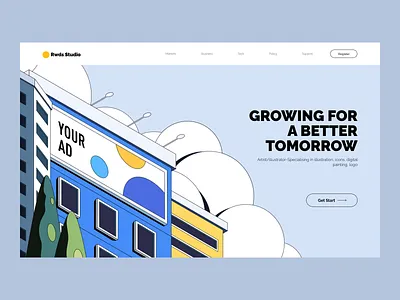 Landingpage building illustration isometric vector