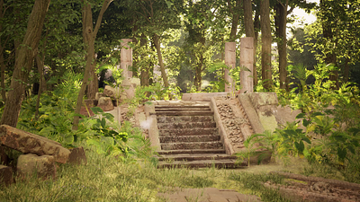 Unreal Ancient Ruins 3d animation game level design motion render unreal unreal engine 5