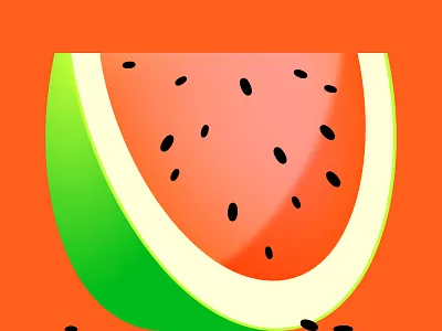 Watermelon flat fruit illustration red seeds summer tasty vector warm watermelon