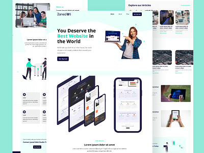 Janed Digital Agency Website branding design figma herosection illustration logo productdesign ui uidesign website