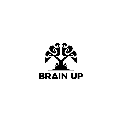 Brainup abstract book brain education global logo read school science technology vector