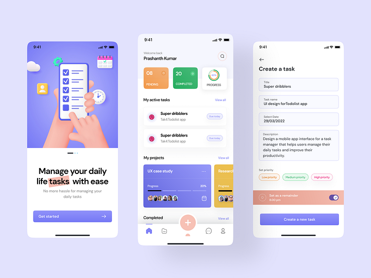 Task Manager App by prasanth kumar on Dribbble