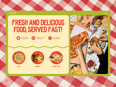 Fast Food Delivery Website branding chief concept delivery design fast food food food order foodie grid landing page main page pizza typography ui ux web webdesign website