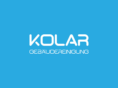 KOLAR Logo | Cleaning Service Logotype blue white brandidentity branding cleaning service cleaningcompanylogo design graphic design illustration kolar logo typography vector