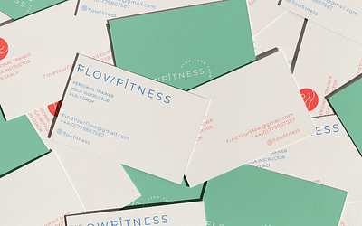 FlowFitness Business Cards branding business cards fitness brand graphic design wellness