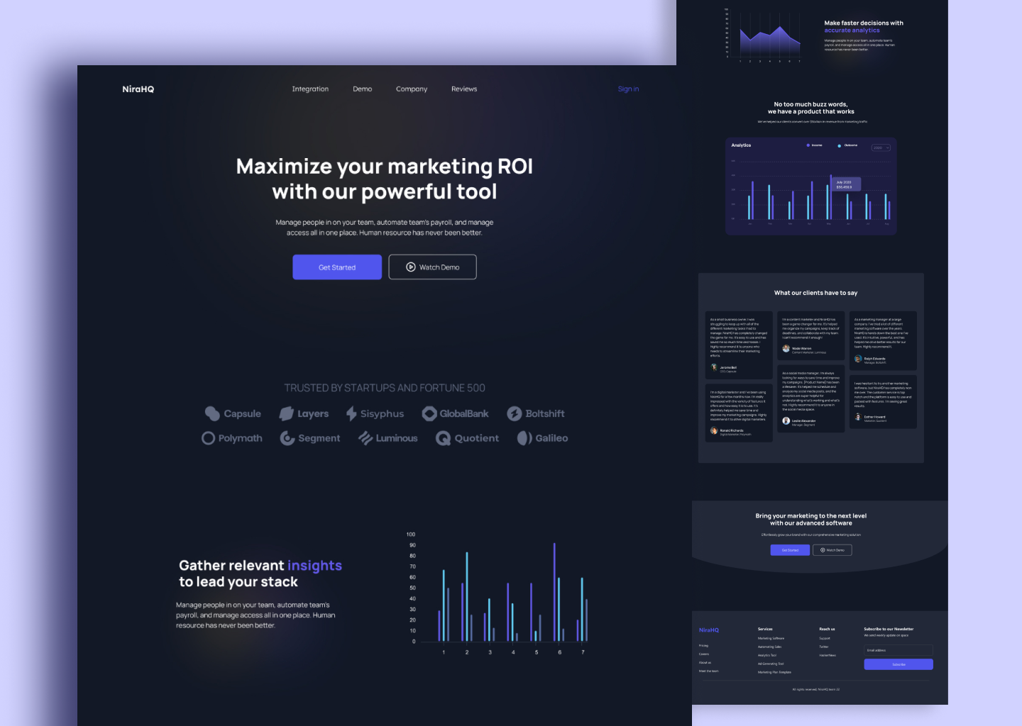 Marketing Landing Page by Popsabey on Dribbble