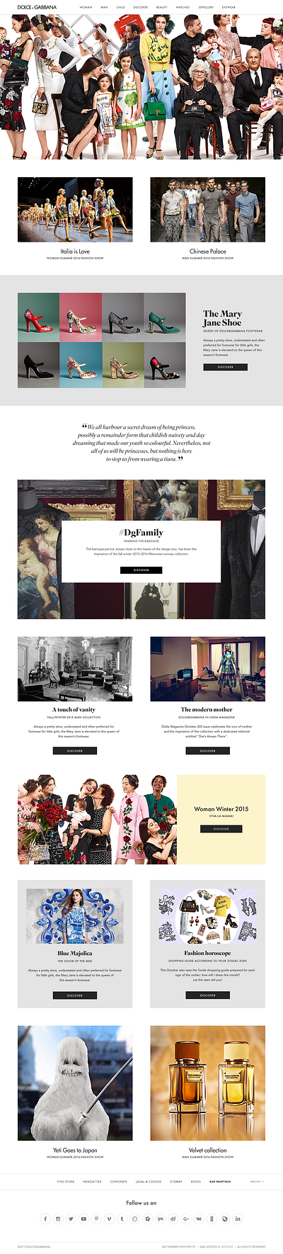 Dolce&Gabbana – Web 2016 design typography ui vector