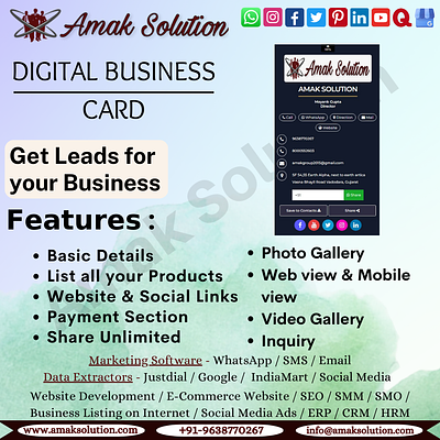 Digital Business Card branding business design digital marketing graphic design logo marketing seo smm
