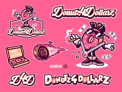 DONUTZ4DOLLARZ PACK BRANDING branding brandingtshirt design donutbranding donutdesign gamingdesign illustration illustrationdesign logo mascot packdesign retrocartoon retrodesign retrologo sport tshirt