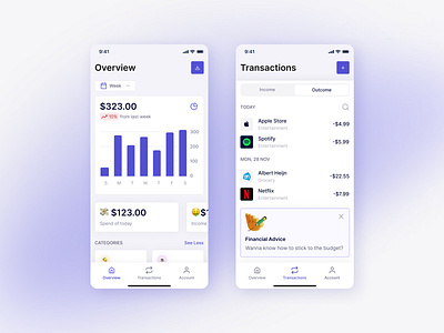 Savings tracking app app design mobile ui web