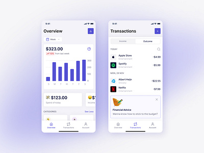 Savings tracking app by Nataliia Duma on Dribbble