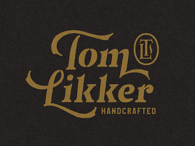 Tom Likker beverage branding brewery distillery gin graphic design handcrafted lettering liker logo logo design monogram moonshine rum stamp stencil vintage whiskey