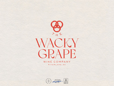 The Wacky Grape abstract australia brand identity branding clean elegant font illustrator logo logo design logos minimal minimalism minimalist modern red simple trendy typography wine