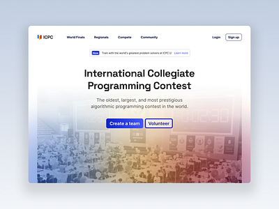 ICPC Landing Page Redesign Exploration contest home page homepage icpc international landing page landingpage programming web site