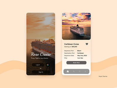 Cruise Booking App app design typography ui ux