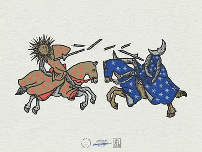 Personal Branding alchemy animal animals battle character hand drawn horse illustration illustrations medieval moon mystical mythology scene sky sun symbol tattoo vector vintage