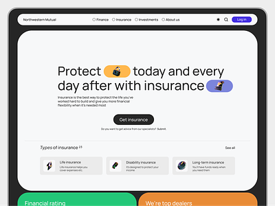 Insurance Website branding design graphic design homepage insurance concept landing page ui uidesign ux uxdesign web web design webdesign