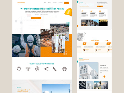 Construction Landing Page branding design figma herosection illustration logo productdesign ui uidesign website