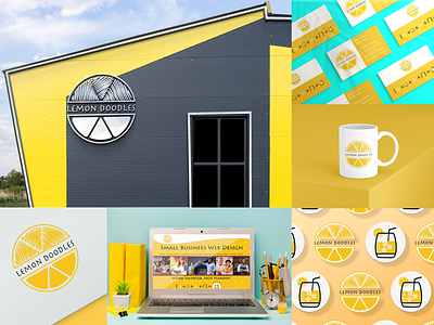 Lemon Doodles Branding & Logo blue branding design graphic design gray grey lemon logo orange signs web design yellow