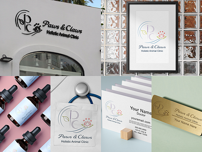 Paws & Claws Holistic Animal Clinic Branding & Logo branding clothing design embroidery graphic design labels logo name tag poster signs
