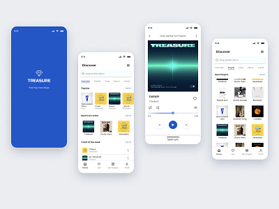 Treasure Music Apps app design mobile music ui