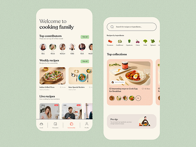 Food Recipe Mobile App app ui appinterferance design food app foodtech recipes ui uidesign ux