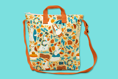 Ducks on the beach illustration pattern