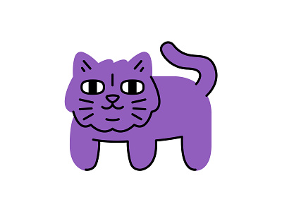 Kitty animal cat cats character design eyes face graphic design icon illustration lavender legs logo mouth nose purple smile sticker stickers tail