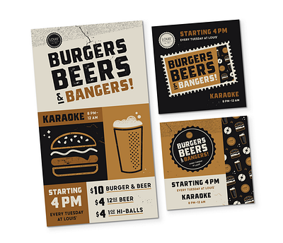 Burger, Beers & Bangers - Illustration & Design art branding design graphic illustration poster pub typography
