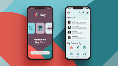 Hey Chat - UI Design app design design figma graphic design mobile ui