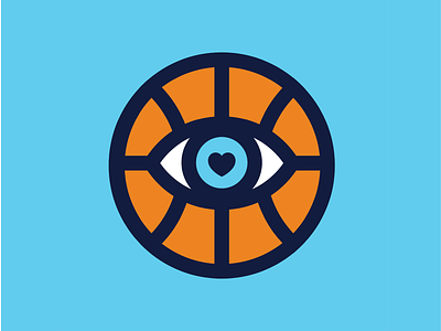 Eye Love Basketball athletics badge basketball college sports hoops logo march retro sports sports design thick lines