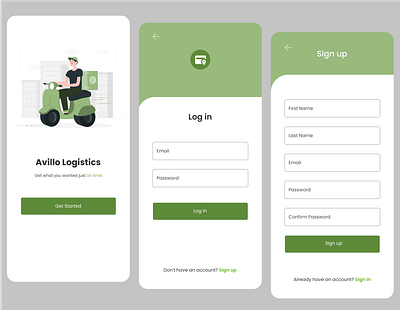 Logistics Sign up form design login sign in sign up ui