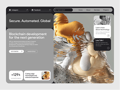 IT company Website UI abstract best design blockchain blockchain agency clean company website crypto dashboard defi development finance home page it landing page minimal security studio website ui ux web app web design