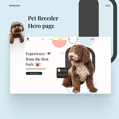 Dog Breeder Hero Page dog breeder dogs figma hero page labradoodle pet shop petbreeder puppy uiux webdesign