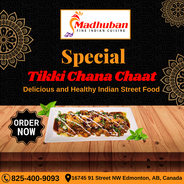 Tikki Chana Chaat at Madhuban Fine Indian Cuisine Edmonton. by Madhuban