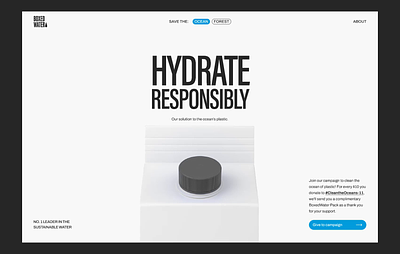 Boxed water is better campaign concept 3d design draft mockup design scroll typography ui web design